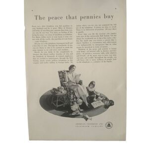 Vintage 1932 American Telephone & Telegraph Pennies Buy Ad Advertisement